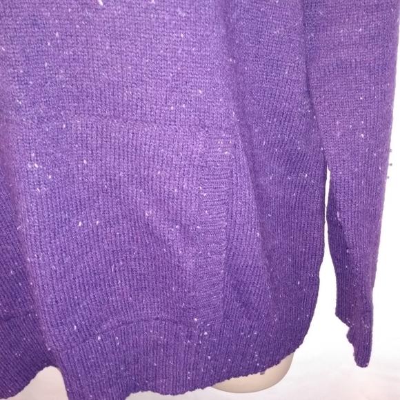 Relativity Pullover Sweater, XL, Purple with gray specks, front pocket,pre-owned - Picture 7 of 8